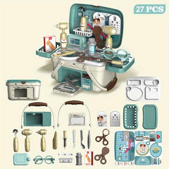 Kids Play House Toy Set Educational Cooking Kitchen Dresser Tool Box Medical Box