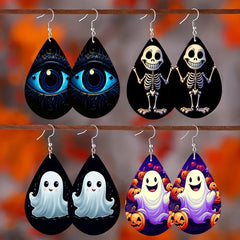 Funny Halloween Ghost Earrings Evil Eyes Dangle Jewelry