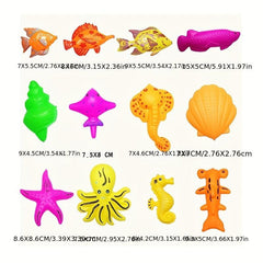 40pcs Kids Pretend Play Fishing Game Inflatable Fish Pond Magnetic Toy