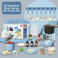 32pcs Kids Play House Simulation Kitchen Toy Set with Pots and Pans