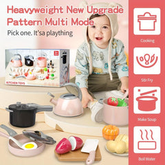 32pcs Kids Play House Simulation Kitchen Toy Set with Pots and Pans