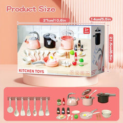 32pcs Kids Play House Simulation Kitchen Toy Set with Pots and Pans