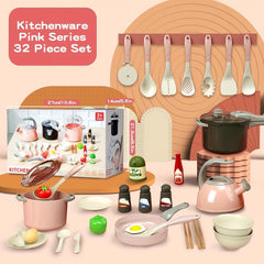 32pcs Kids Play House Simulation Kitchen Toy Set with Pots and Pans