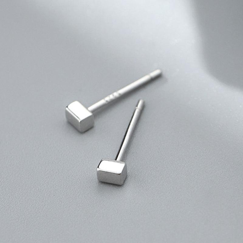 Silvery Needle Stud Earrings for Daily Wear