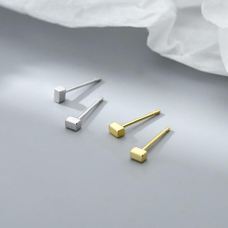 Silvery Needle Stud Earrings for Daily Wear