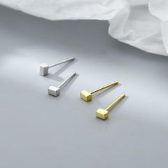 Silvery Needle Stud Earrings for Daily Wear