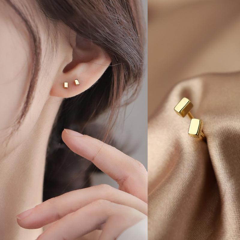 Silvery Needle Stud Earrings for Daily Wear