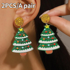 2PCS Vintage Christmas Earrings - Perfect Gift for Stylish Women