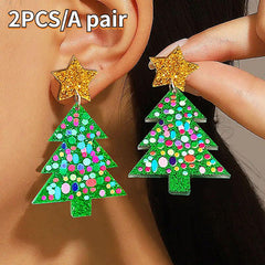 2PCS Vintage Christmas Earrings - Perfect Gift for Stylish Women