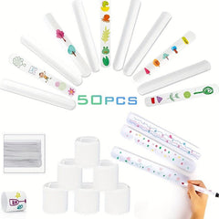 Graffiti Slap Bracelets for Kids - 50PCS DIY Snap Bracelets Bulk Pack