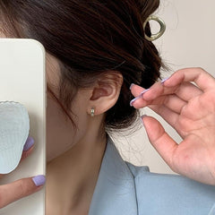 Sweet Compact Painting Orchid Stud Earrings
