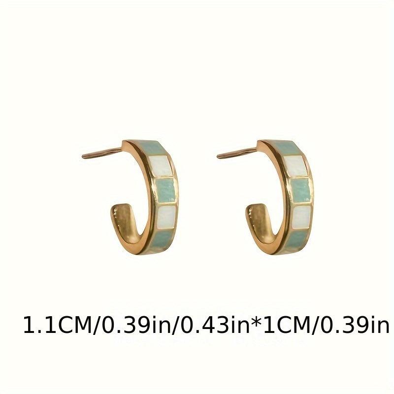 Sweet Compact Painting Orchid Stud Earrings