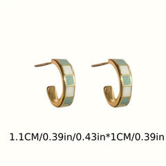Sweet Compact Painting Orchid Stud Earrings