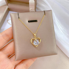 Heart Crystal Pendant Necklace Women's Gift