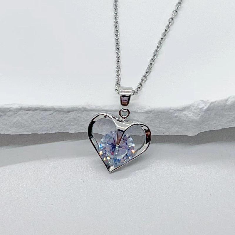 Heart Crystal Pendant Necklace Women's Gift