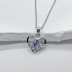 Heart Crystal Pendant Necklace Women's Gift