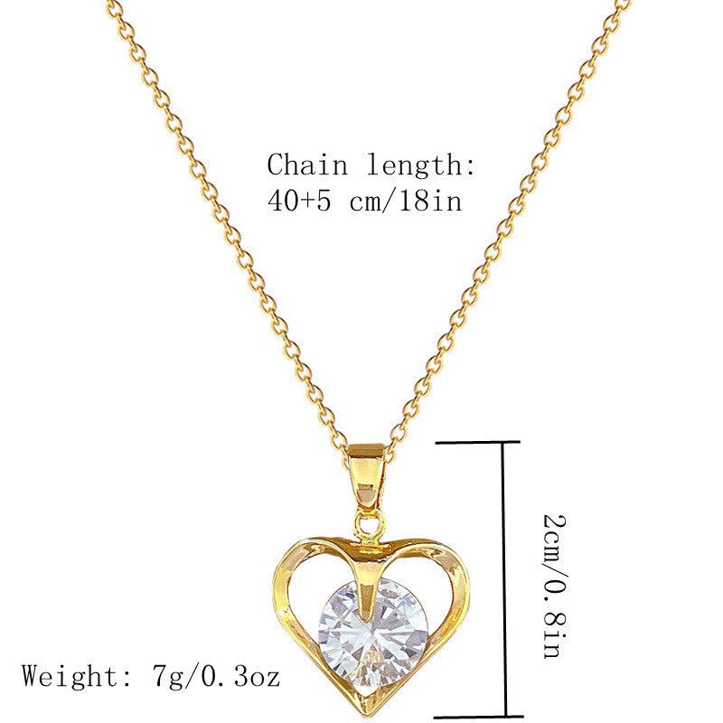 Heart Crystal Pendant Necklace Women's Gift