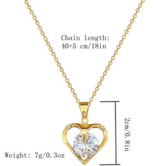 Heart Crystal Pendant Necklace Women's Gift