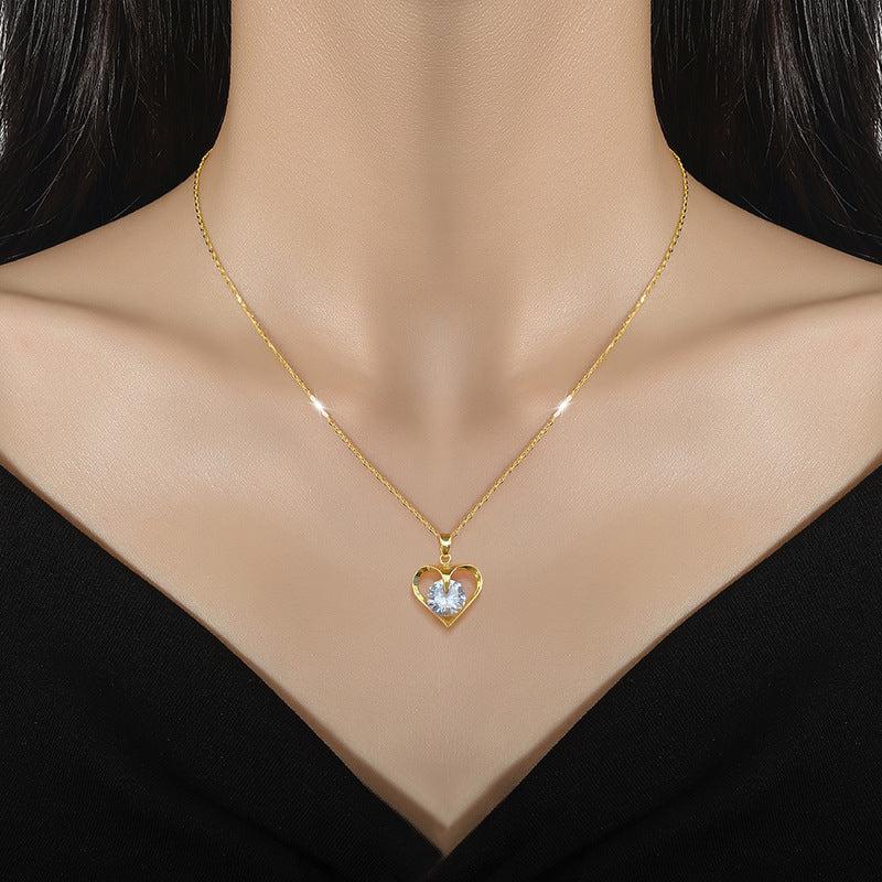 Heart Crystal Pendant Necklace Women's Gift