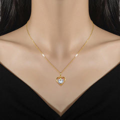 Heart Crystal Pendant Necklace Women's Gift