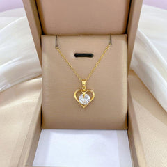 Heart Crystal Pendant Necklace Women's Gift