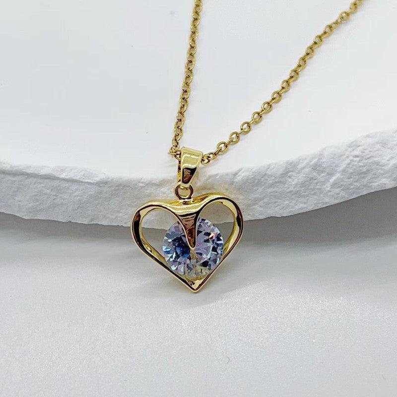 Heart Crystal Pendant Necklace Women's Gift