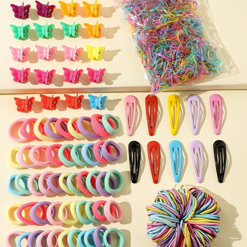 1070 Pack Kids Hot Hair Tie Hair Clip Set Birthday Gift