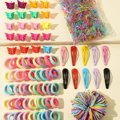 1070 Pack Kids Hot Hair Tie Hair Clip Set Birthday Gift