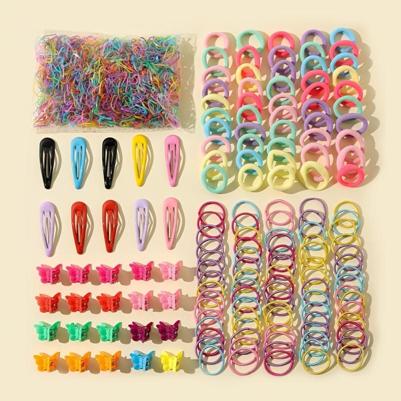 1070 Pack Kids Hot Hair Tie Hair Clip Set Birthday Gift