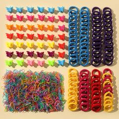 1070 Pack Kids Hot Hair Tie Hair Clip Set Birthday Gift