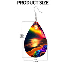 Bohemian Rainbow River Wave Teardrop Earrings