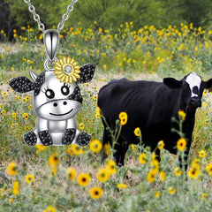 Cartoon Cow Necklace - Cute Gift for Women and Girls