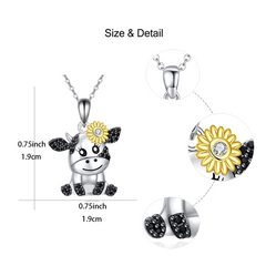 Cartoon Cow Necklace - Cute Gift for Women and Girls