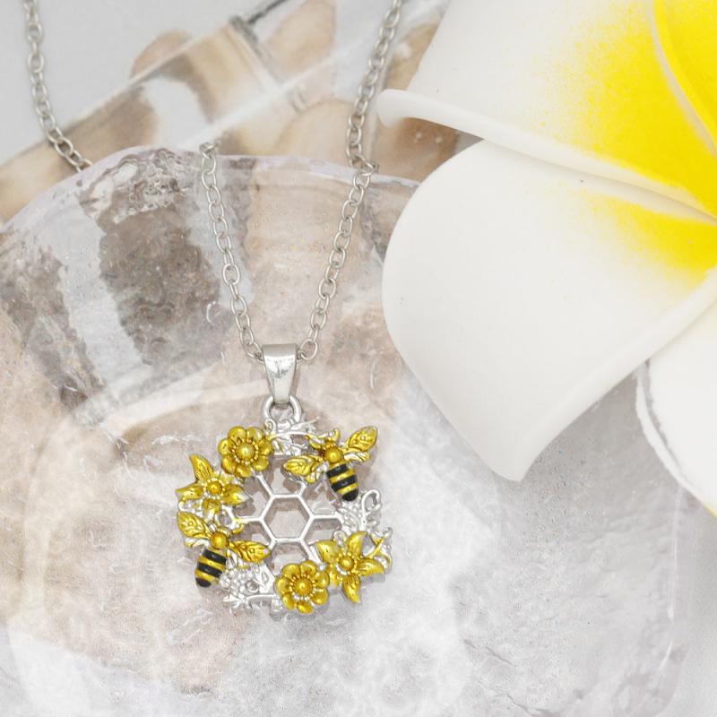 Flower Honeycomb Necklace Birthday or Christmas Gift Women Girls
