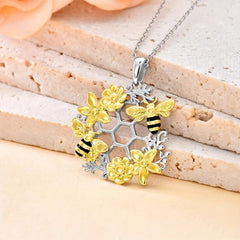 Flower Honeycomb Necklace Birthday or Christmas Gift Women Girls