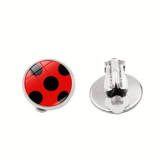 2pcs Alloy Glass Ladybug Ear Clips for Party Dress Up
