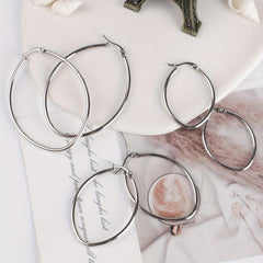3 Pairs Stainless Steel Hoop Earrings Hypoallergenic Gift