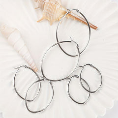 3 Pairs Stainless Steel Hoop Earrings Hypoallergenic Gift