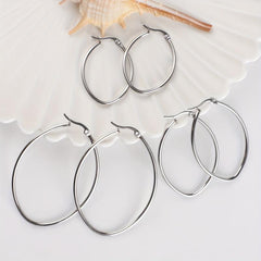 3 Pairs Stainless Steel Hoop Earrings Hypoallergenic Gift