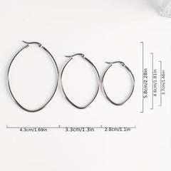 3 Pairs Stainless Steel Hoop Earrings Hypoallergenic Gift