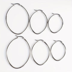 3 Pairs Stainless Steel Hoop Earrings Hypoallergenic Gift