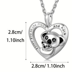 Delicate Koala Mother Baby Heart Pendant Necklace Women's Charm Jewelry
