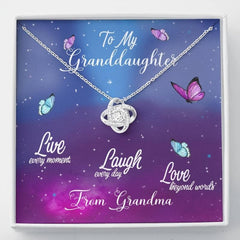 Grandma To Granddaughter Love Knot Necklace