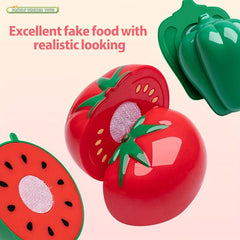 Playful Fruit Cutting Music Set with Spatula & Basket