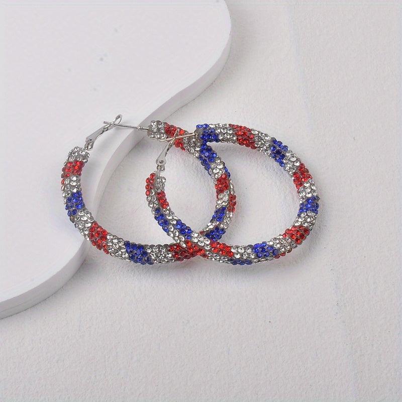 Patriotic American Flag Tassel Earrings for Women