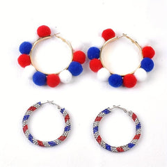 Patriotic American Flag Tassel Earrings for Women