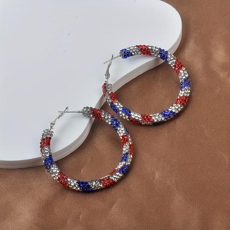 Patriotic American Flag Tassel Earrings for Women