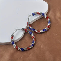Patriotic American Flag Tassel Earrings for Women