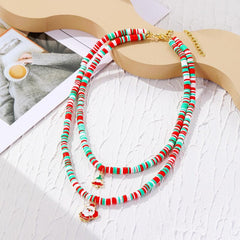 Christmas Necklace Soft Pottery Christmas Jewelry Necklace