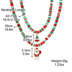 Christmas Necklace Soft Pottery Christmas Jewelry Necklace